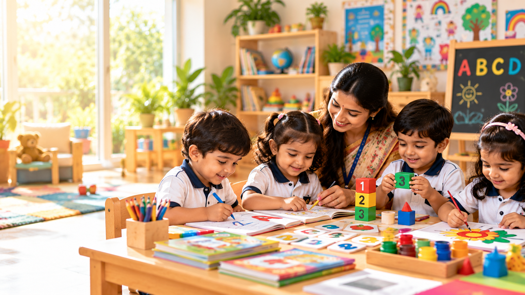Children in a classroom learning